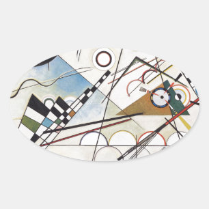 Kandinsky 1923/compositie viii/pixdezines ovale sticker