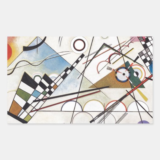 Kandinsky 1923/compositie viii/pixdezines rechthoekige sticker (Voorkant)