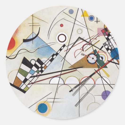 Kandinsky 1923/compositie viii/pixdezines ronde sticker (Voorkant)