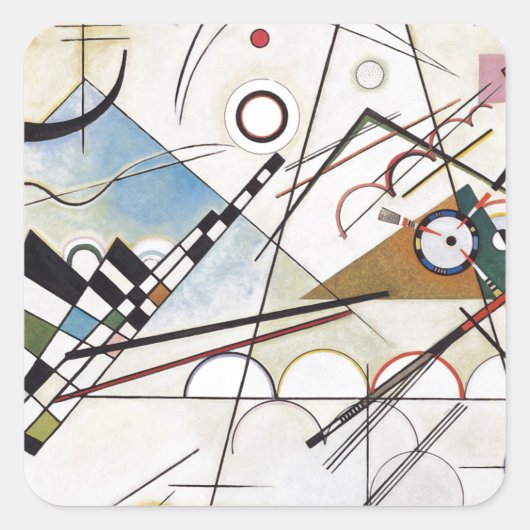 Kandinsky 1923/compositie viii/pixdezines vierkante sticker (Voorkant)