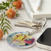 Kandinsky 1925/yellow/red/blue/pixdezines sleutelhanger (Voorkant Rechts)