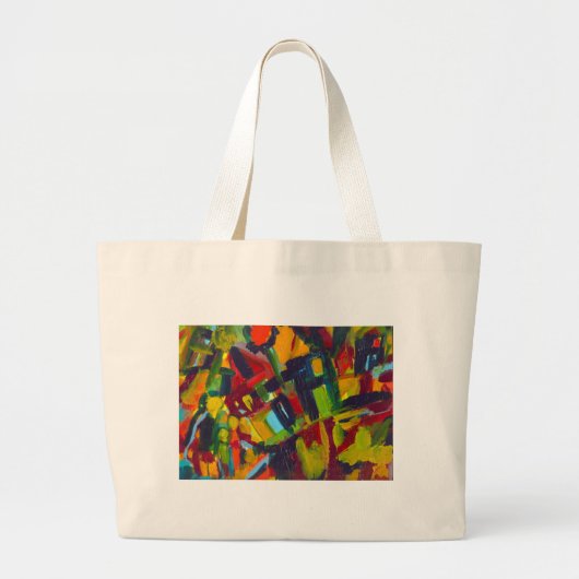 Kandinsky 304 Colorful Abstract Artwork Grote Tote Bag (Voorkant)