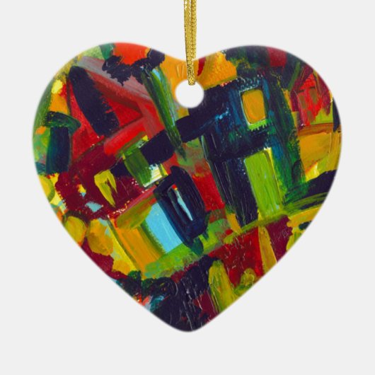 Kandinsky 304 Colorful Abstract Artwork Keramisch Ornament (Voorkant)