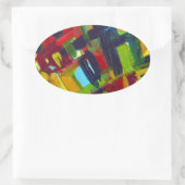 Kandinsky 304 Colorful Abstract Artwork Ovale Sticker (Tas)