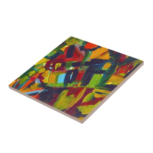 Kandinsky 304 Colorful Abstract Artwork Tegeltje (Zijkant)