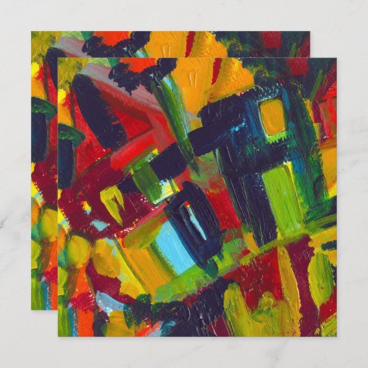 Kandinsky '304' Colorful Abstract schilderen (Voorkant / Achterkant)