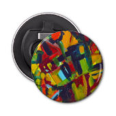 Kandinsky '304' Colorful Abstract schilderen Button Flesopener (Voorkant)