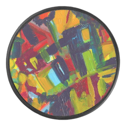 Kandinsky '304' Colorful Abstract schilderen Hockey Puck (Voorkant)