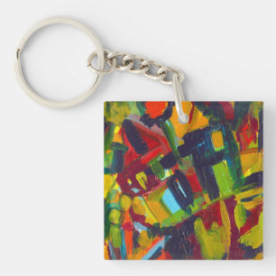 Kandinsky '304' Colorful Abstract schilderen Sleutelhanger