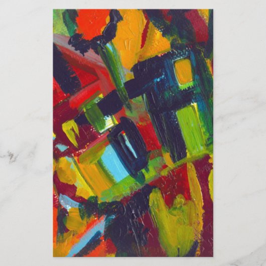 Kandinsky 304 Kleurrijk Abstract Kunstwerk Briefpapier (Voorkant)