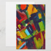 Kandinsky 304 Kleurrijk Abstract Kunstwerk Briefpapier (Voorkant / Achterkant)