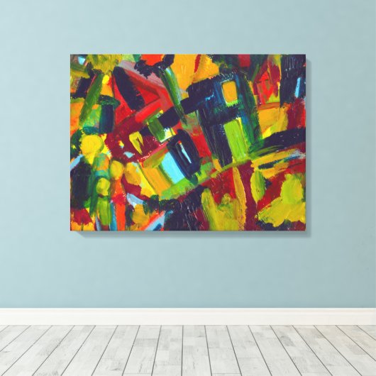 Kandinsky 304 Kleurrijk Abstract Schilderen Canvas Afdruk (Insitu (Houten vloer))