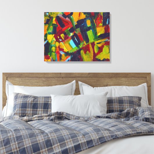 Kandinsky 304 Kleurrijk Abstract Schilderen Canvas Afdruk (Insitu (Slaapkamer))