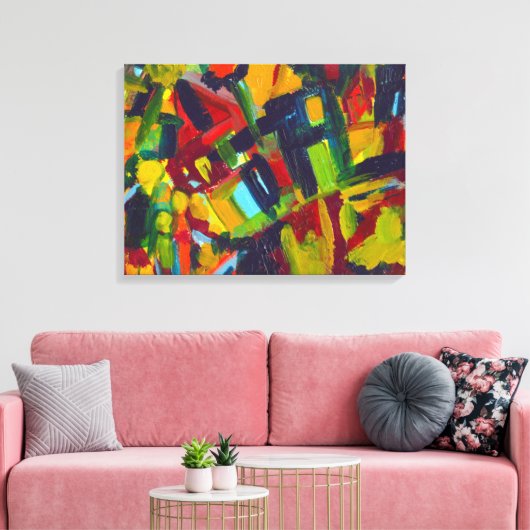 Kandinsky 304 Kleurrijk Abstract Schilderen Canvas Afdruk (Insitu (Woonkamer))
