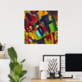 Kandinsky '304' Kleurrijk Abstract Schilderij Poster (Thuiskantoor)