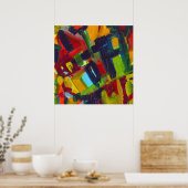 Kandinsky '304' Kleurrijk Abstract Schilderij Poster (Keuken)