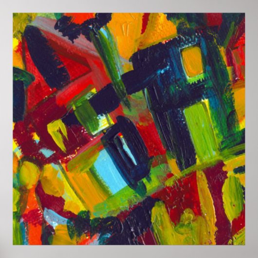 Kandinsky '304' Kleurrijk Abstract Schilderij Poster (Voorkant)