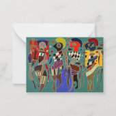 Kandinsky - 4 figuren op 3 vierkanten notitiekaartje (Voorkant)