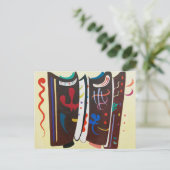 Kandinsky aangevuld bruin Abstract schilderij Briefkaart (Staand voorkant)