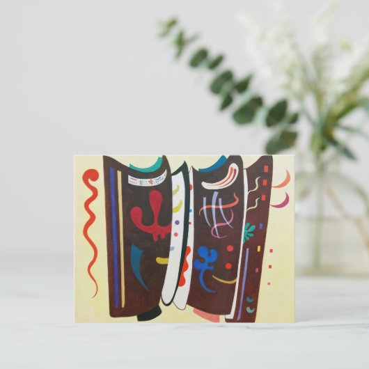 Kandinsky aangevuld bruin Abstract schilderij Briefkaart (Staand voorkant)