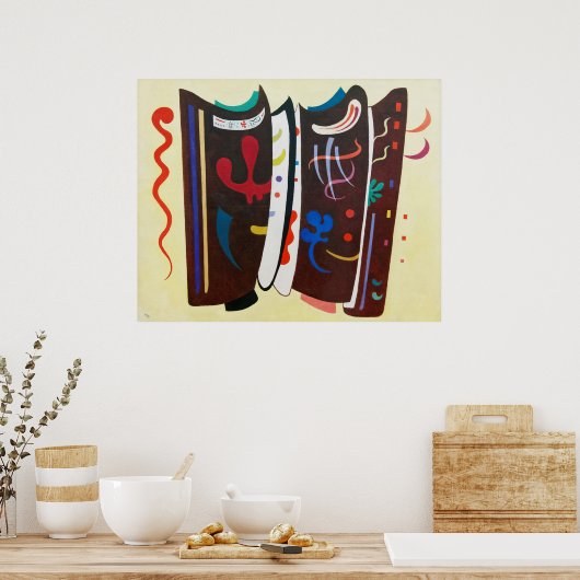 Kandinsky aangevuld bruin Abstract schilderij Poster (Keuken)