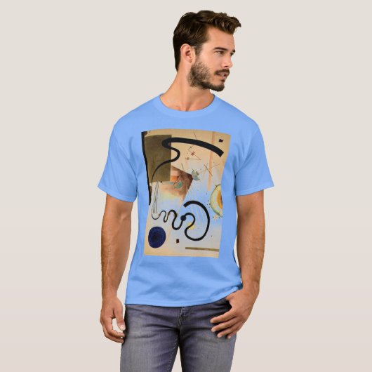 Kandinsky Abstract Artwork Carolina Blue T-shirt (Voorkant volledig)