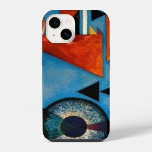 Kandinsky Abstract Blauw Oranje Kunst Schilderij iPhone 14 Hoesje