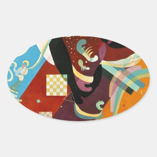 Kandinsky Abstract Compositon IX Ovale Sticker (Voorkant)