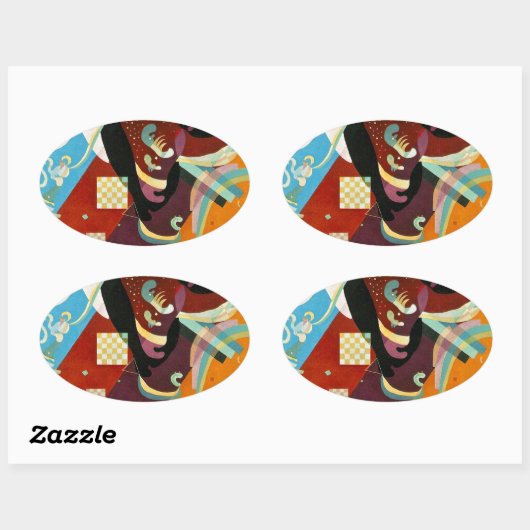 Kandinsky Abstract Compositon IX Ovale Sticker (Vel)