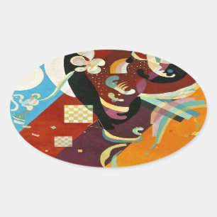 Kandinsky Abstract Compositon IX Ovale Sticker