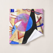 Kandinsky - Abstract Cubisme met Pinks en Blues Bad Handdoek (Wasdoekje)