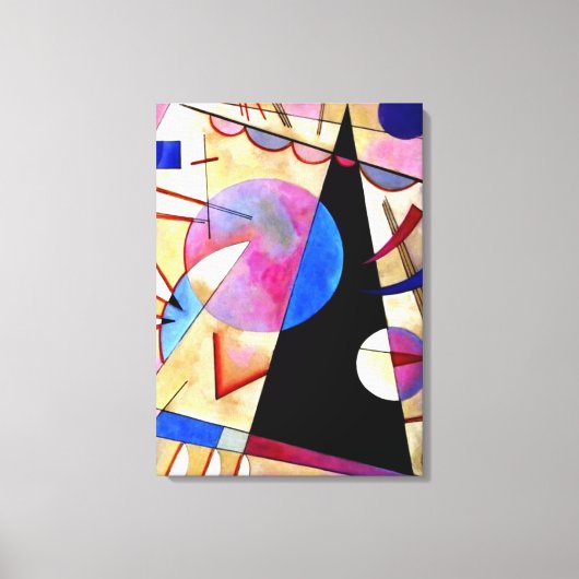 Kandinsky - Abstract Cubisme met Pinks en Blues Canvas Afdruk (Voorkant)