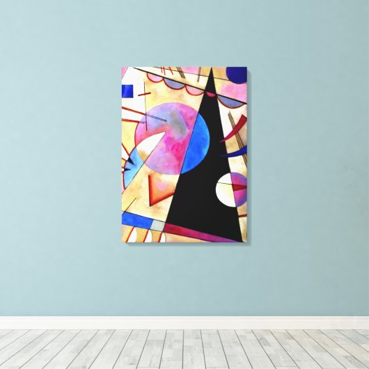 Kandinsky - Abstract Cubisme met Pinks en Blues Canvas Afdruk (Insitu (Houten vloer))