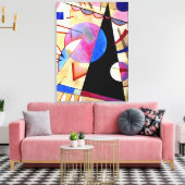 Kandinsky - Abstract Cubisme met Pinks en Blues Canvas Afdruk (Insitu (Woonkamer))