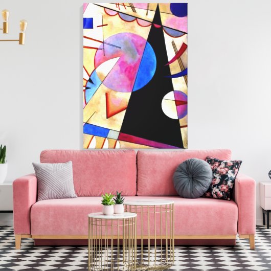 Kandinsky - Abstract Cubisme met Pinks en Blues Canvas Afdruk (Insitu (Woonkamer))