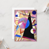 Kandinsky - Abstract Cubisme met Pinks en Blues Kaart (Voorkant / Achterkant in situ)