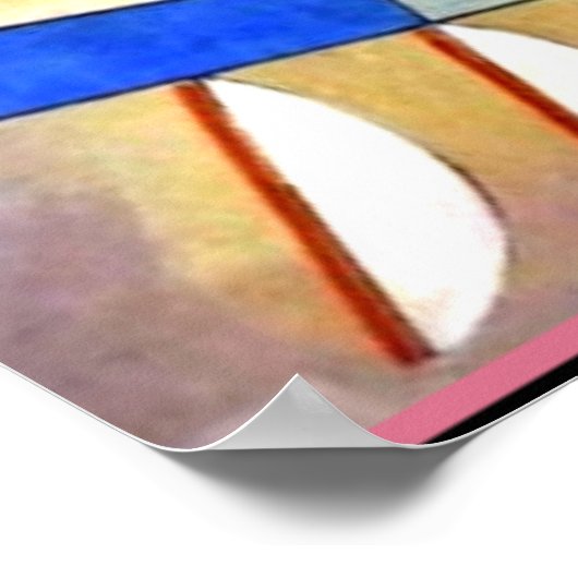 Kandinsky - Abstract Cubisme met Pinks en Blues Poster (Hoek)