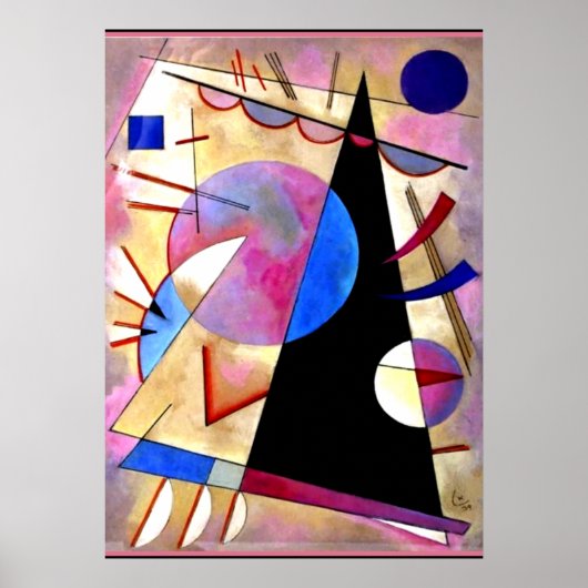 Kandinsky - Abstract Cubisme met Pinks en Blues Poster (Voorkant)