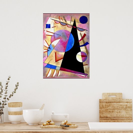 Kandinsky - Abstract Cubisme met Pinks en Blues Poster (Keuken)