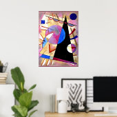 Kandinsky - Abstract Cubisme met Pinks en Blues Poster (Thuiskantoor)