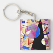 Kandinsky - Abstract Cubisme met Pinks en Blues Sleutelhanger (Voorkant)