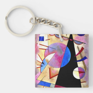 Kandinsky - Abstract Cubisme met Pinks en Blues Sleutelhanger