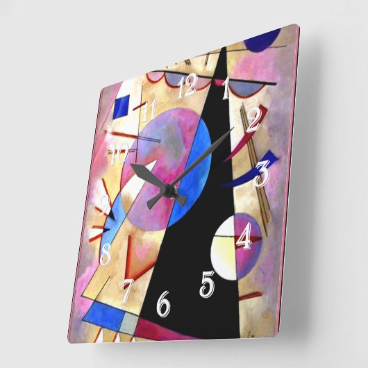 Kandinsky - Abstract Cubisme met Pinks en Blues Vierkante Klok (Hoek)