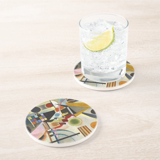 Kandinsky Abstract expressionist Artwork Zandsteen Onderzetter (Zijkant)