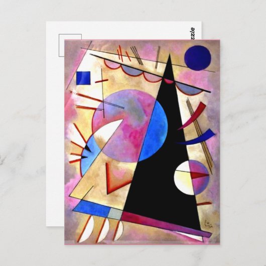 Kandinsky - Abstract Kubisme met Roze en Blauw Briefkaart (Voorkant / Achterkant)