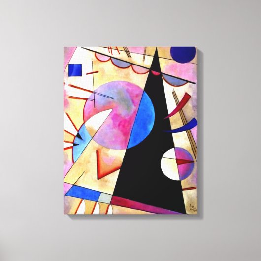 Kandinsky - Abstract Kubisme met Roze en Blauw Canvas Afdruk (Voorkant)