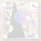 Kandinsky - Abstract Kubisme met Roze en Blauw Glazen Onderzetter (Achterkant)