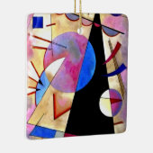 Kandinsky - Abstract Kubisme met Roze en Blauw Keramisch Ornament (Rechts)