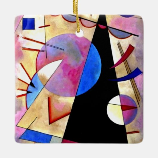 Kandinsky - Abstract Kubisme met Roze en Blauw Keramisch Ornament (Voorkant)