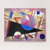 Kandinsky - Abstract Kubisme met Roze en Blauw Legpuzzel (Horizontaal)
